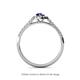 4 - Arella Desire Pear Cut Iolite and Diamond Halo Engagement Ring 