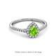 2 - Arella Desire Pear Cut Peridot and Diamond Halo Engagement Ring 