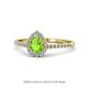 Arella Desire Pear Cut Peridot and Diamond Halo Engagement Ring 