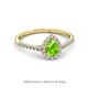 2 - Arella Desire Pear Cut Peridot and Diamond Halo Engagement Ring 