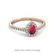 2 - Arella Desire Pear Cut Rhodolite Garnet and Diamond Halo Engagement Ring 