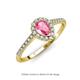 3 - Arella Desire Pear Cut Pink Tourmaline and Diamond Halo Engagement Ring 