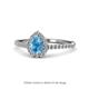 1 - Arella Desire Pear Cut Blue Topaz and Diamond Halo Engagement Ring 