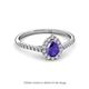 2 - Arella Desire Pear Cut Iolite and Diamond Halo Engagement Ring 