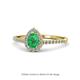1 - Arella Desire Pear Cut Emerald and Diamond Halo Engagement Ring 