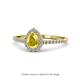 1 - Arella Desire Pear Cut Yellow Sapphire and Diamond Halo Engagement Ring 