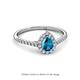 2 - Arella Desire Pear Cut London Blue Topaz and Diamond Halo Engagement Ring 