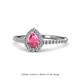 Arella Desire Pear Cut Pink Tourmaline and Diamond Halo Engagement Ring 