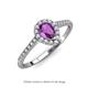 3 - Arella Desire Pear Cut Amethyst and Diamond Halo Engagement Ring 