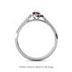 4 - Arella Desire Pear Cut Rhodolite Garnet and Diamond Halo Engagement Ring 