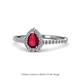 1 - Arella Desire Pear Cut Ruby and Diamond Halo Engagement Ring 