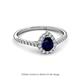 2 - Arella Desire Pear Cut Blue Sapphire and Diamond Halo Engagement Ring 