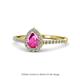 Arella Desire Pear Cut Pink Sapphire and Diamond Halo Engagement Ring 