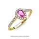 3 - Arella Desire Pear Cut Pink Sapphire and Diamond Halo Engagement Ring 