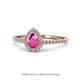 1 - Arella Desire Pear Cut Pink Sapphire and Diamond Halo Engagement Ring 