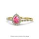 1 - Arella Desire Pear Cut Pink Tourmaline and Diamond Halo Engagement Ring 