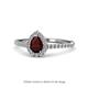 1 - Arella Desire Pear Cut Red Garnet and Diamond Halo Engagement Ring 
