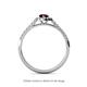4 - Arella Desire Pear Cut Red Garnet and Diamond Halo Engagement Ring 