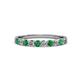2 - Clara 2.70 mm Emerald and Diamond 10 Stone Wedding Band 
