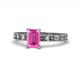 1 - Niah Classic 7x5 mm Emerald Shape Pink Sapphire Solitaire Engagement Ring 