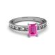 2 - Niah Classic 7x5 mm Emerald Shape Pink Sapphire Solitaire Engagement Ring 