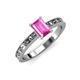 3 - Niah Classic 7x5 mm Emerald Shape Pink Sapphire Solitaire Engagement Ring 