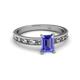 2 - Niah Classic 7x5 mm Emerald Shape Tanzanite Solitaire Engagement Ring 