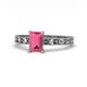 1 - Niah Classic 7x5 mm Emerald Shape Pink Tourmaline Solitaire Engagement Ring 