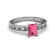 2 - Niah Classic 7x5 mm Emerald Shape Pink Tourmaline Solitaire Engagement Ring 