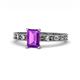 1 - Niah Classic 7x5 mm Emerald Shape Amethyst Solitaire Engagement Ring 