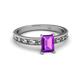 2 - Niah Classic 7x5 mm Emerald Shape Amethyst Solitaire Engagement Ring 