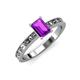 3 - Niah Classic 7x5 mm Emerald Shape Amethyst Solitaire Engagement Ring 
