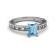 2 - Niah Classic 7x5 mm Emerald Shape Blue Topaz Solitaire Engagement Ring 