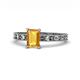 1 - Niah Classic 7x5 mm Emerald Shape Citrine Solitaire Engagement Ring 