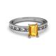 2 - Niah Classic 7x5 mm Emerald Shape Citrine Solitaire Engagement Ring 