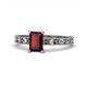 1 - Niah Classic 7x5 mm Emerald Shape Red Garnet Solitaire Engagement Ring 