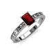 3 - Niah Classic 7x5 mm Emerald Shape Red Garnet Solitaire Engagement Ring 