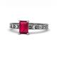 1 - Niah Classic 7x5 mm Emerald Shape Ruby Solitaire Engagement Ring 