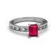 2 - Niah Classic 7x5 mm Emerald Shape Ruby Solitaire Engagement Ring 