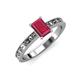3 - Niah Classic 7x5 mm Emerald Shape Ruby Solitaire Engagement Ring 