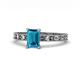 1 - Niah Classic 7x5 mm Emerald Shape London Blue Topaz Solitaire Engagement Ring 