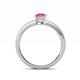 4 - Niah Classic 7x5 mm Emerald Shape Pink Sapphire Solitaire Engagement Ring 