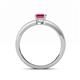 4 - Niah Classic 7x5 mm Emerald Shape Rhodolite Garnet Solitaire Engagement Ring 