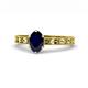 1 - Niah Classic 7x5 mm Oval Shape Blue Sapphire Solitaire Engagement Ring 