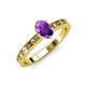 3 - Niah Classic 7x5 mm Oval Shape Amethyst Solitaire Engagement Ring 