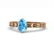 1 - Niah Classic 7x5 mm Oval Shape Blue Topaz Solitaire Engagement Ring 
