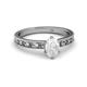2 - Niah Classic 7x5 mm Oval Shape White Sapphire Solitaire Engagement Ring 