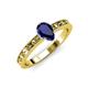 3 - Niah Classic 7x5 mm Pear Shape Blue Sapphire Solitaire Engagement Ring 