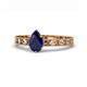 1 - Niah Classic 7x5 mm Pear Shape Blue Sapphire Solitaire Engagement Ring 