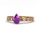 1 - Niah Classic 7x5 mm Pear Shape Amethyst Solitaire Engagement Ring 